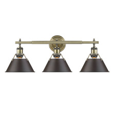  3306-BA3 AB-RBZ - Orwell 3-Light Vanity Light in Aged Brass with Rubbed Bronze